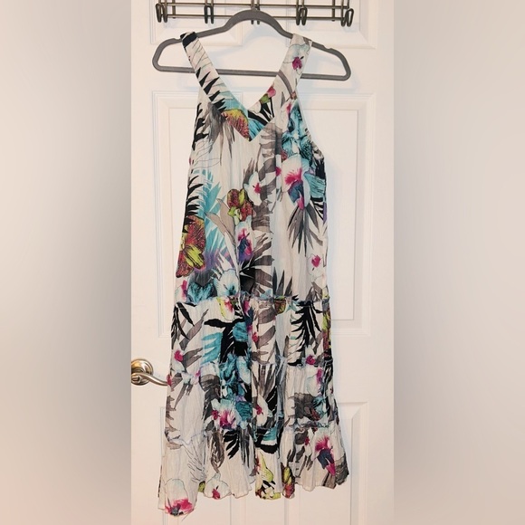 Source Unknown Tops - Floral V-Neck Lightweight Sleeveless Dress Large